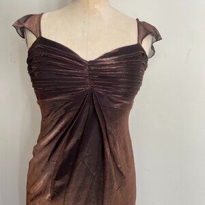 Metallic Brown Evening Gown